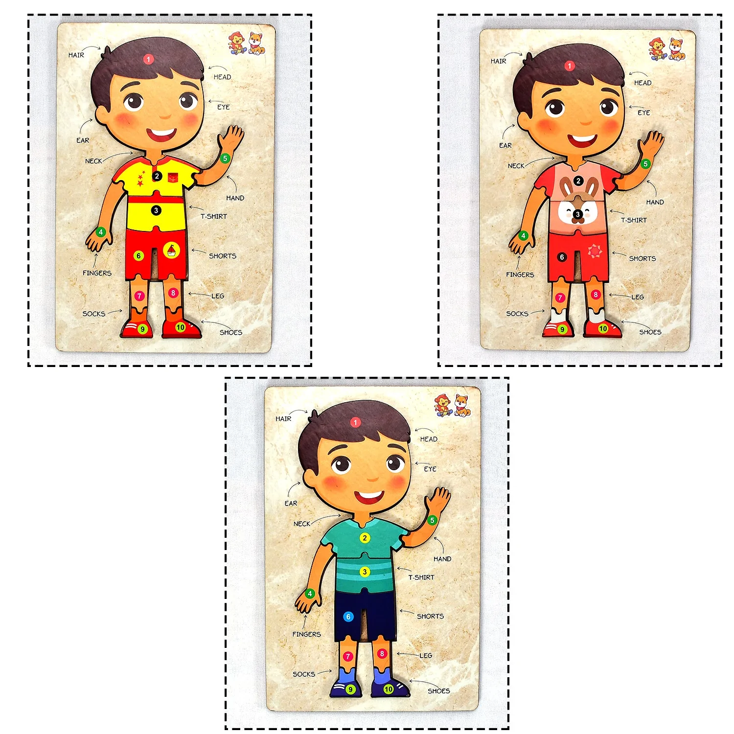 Wooden Boy Body Parts Puzzle with Pictures (1)