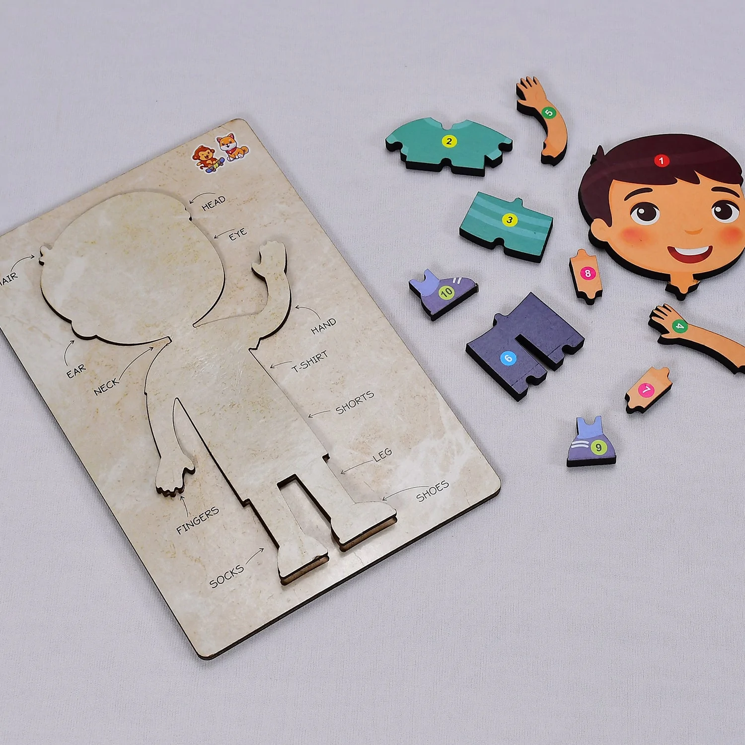 Wooden Boy Body Parts Puzzle with Pictures (2)